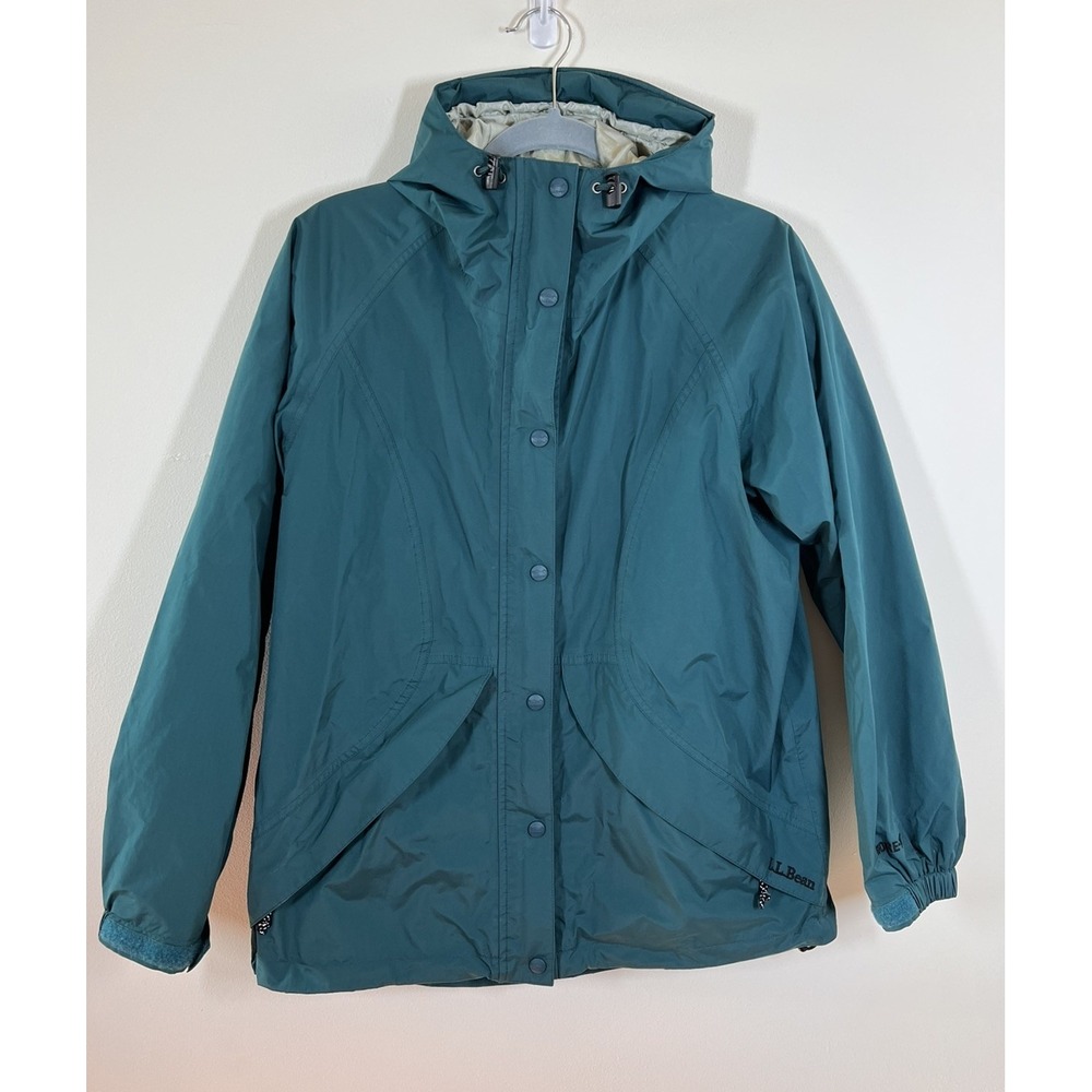 LL Bean Gore Tex Jacket Womens S Teal Hooded Waterproof Rain Coat Shell Gorp